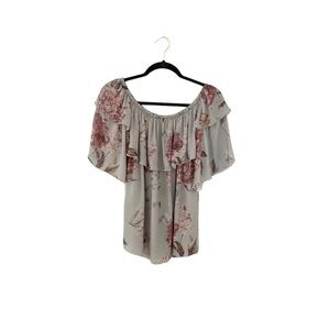 Chaser‎ Ruffle Boho Floral Top Size Medium New